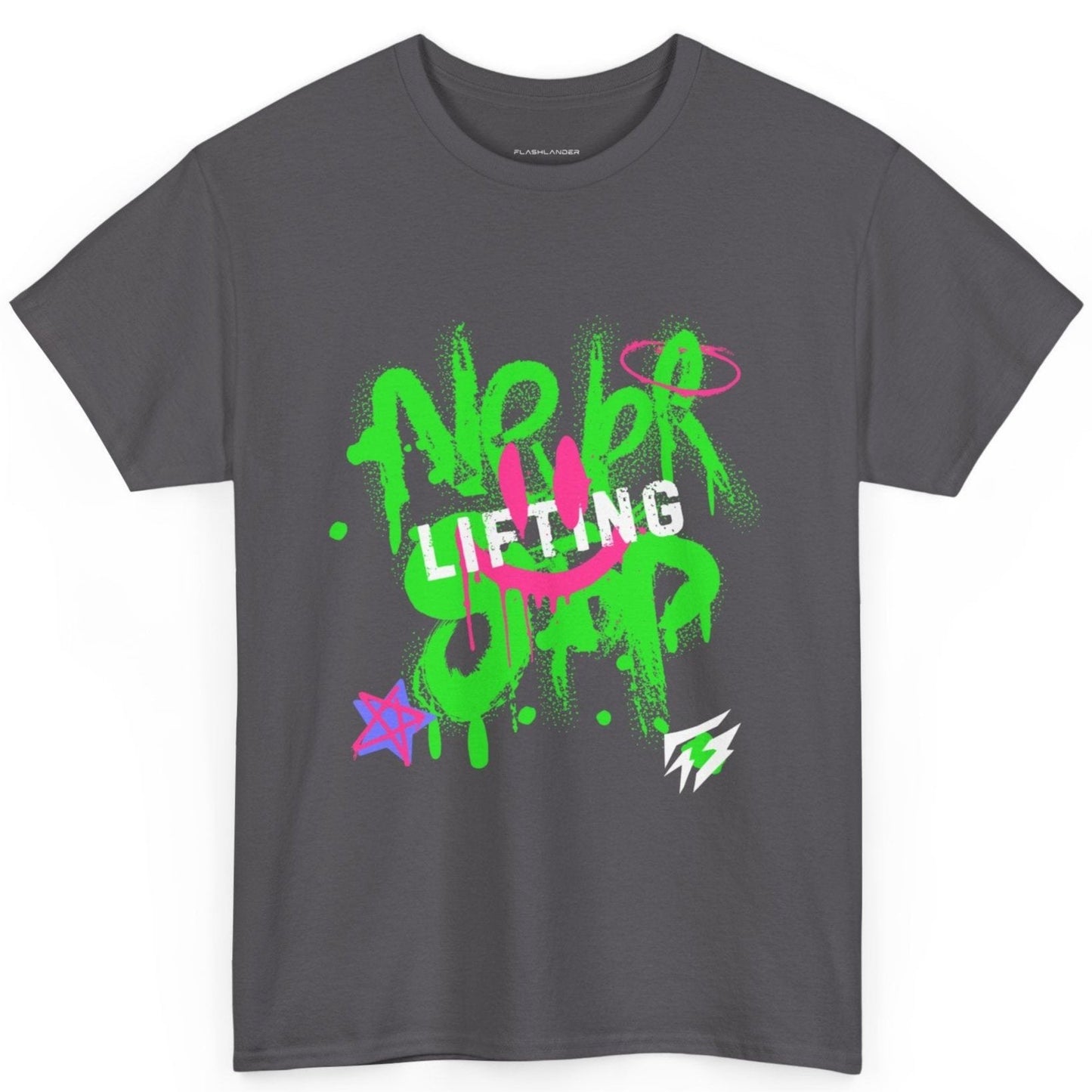 T-shirt de sport Graffiti Flashlander - Never Stop Lifting Gris