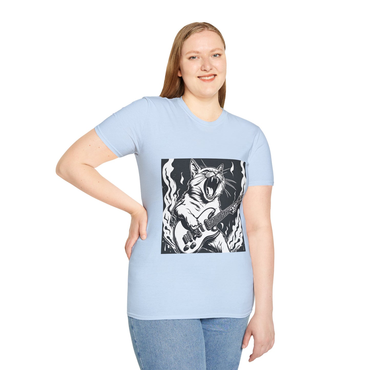 Cat Playing Guitar Flashlander Gym Shirt