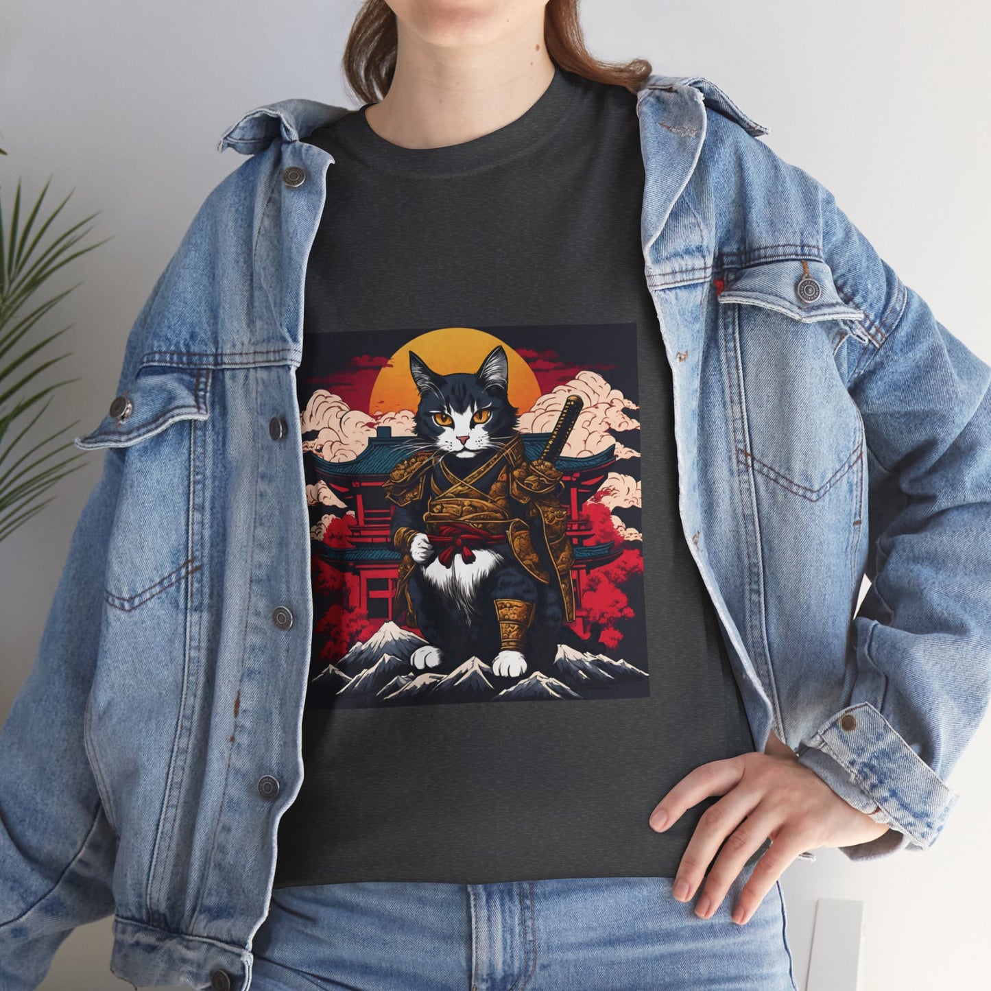 Samurai Cat Cartoon Anime - Flashlander Gym Shirt