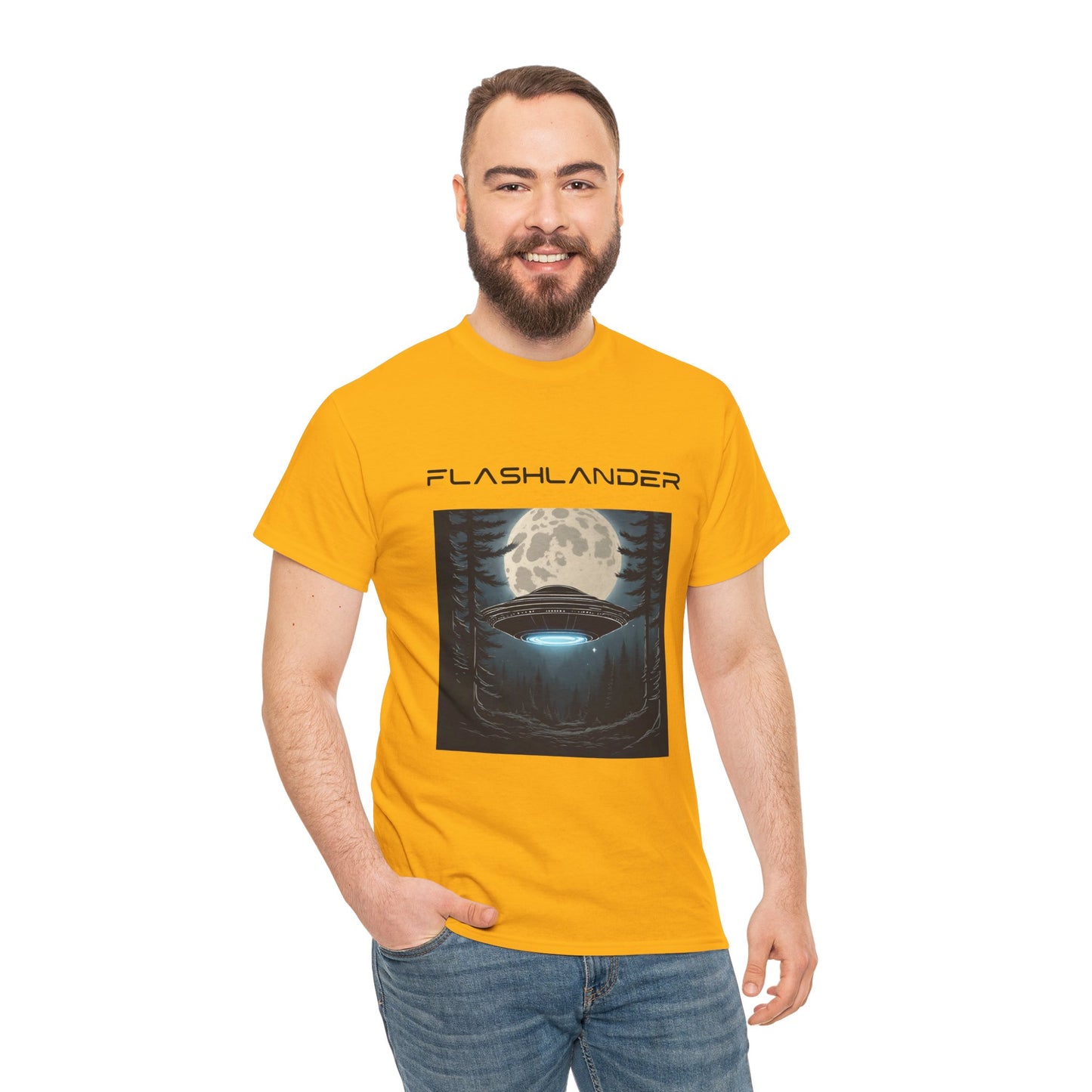 UFO Soaring Low in the Forest Tee Flashlander Gym Shirt