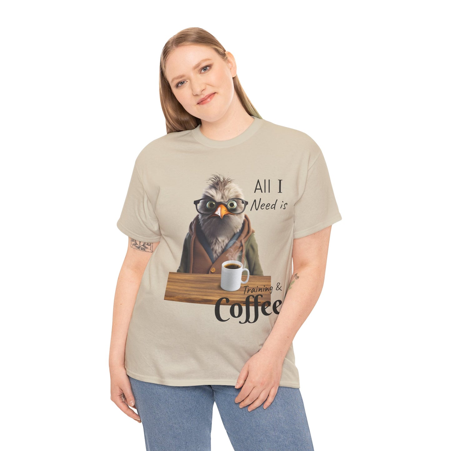 Tout ce dont j'ai besoin, c'est d'une formation et d'un café - T-shirt drôle d'oiseau - Flashlander Gym Shirt