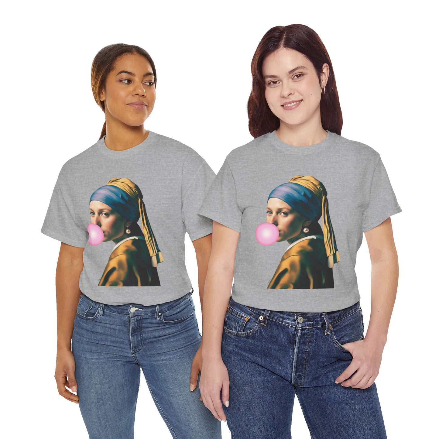 Bubble Gum Girl with a Pearl Earring Johannes Vermeer - Flashlander Gym Shirt