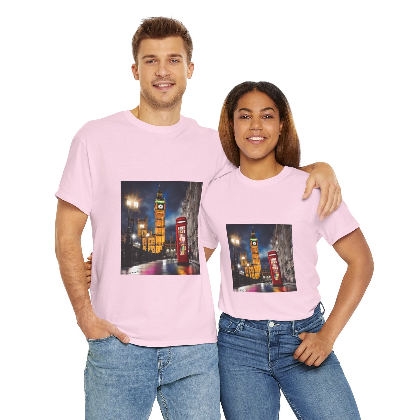 London City Big Ben, Reino Unido, Inglaterra Camisa Unisex Heavy Cotton Camiseta Marca Flashlander