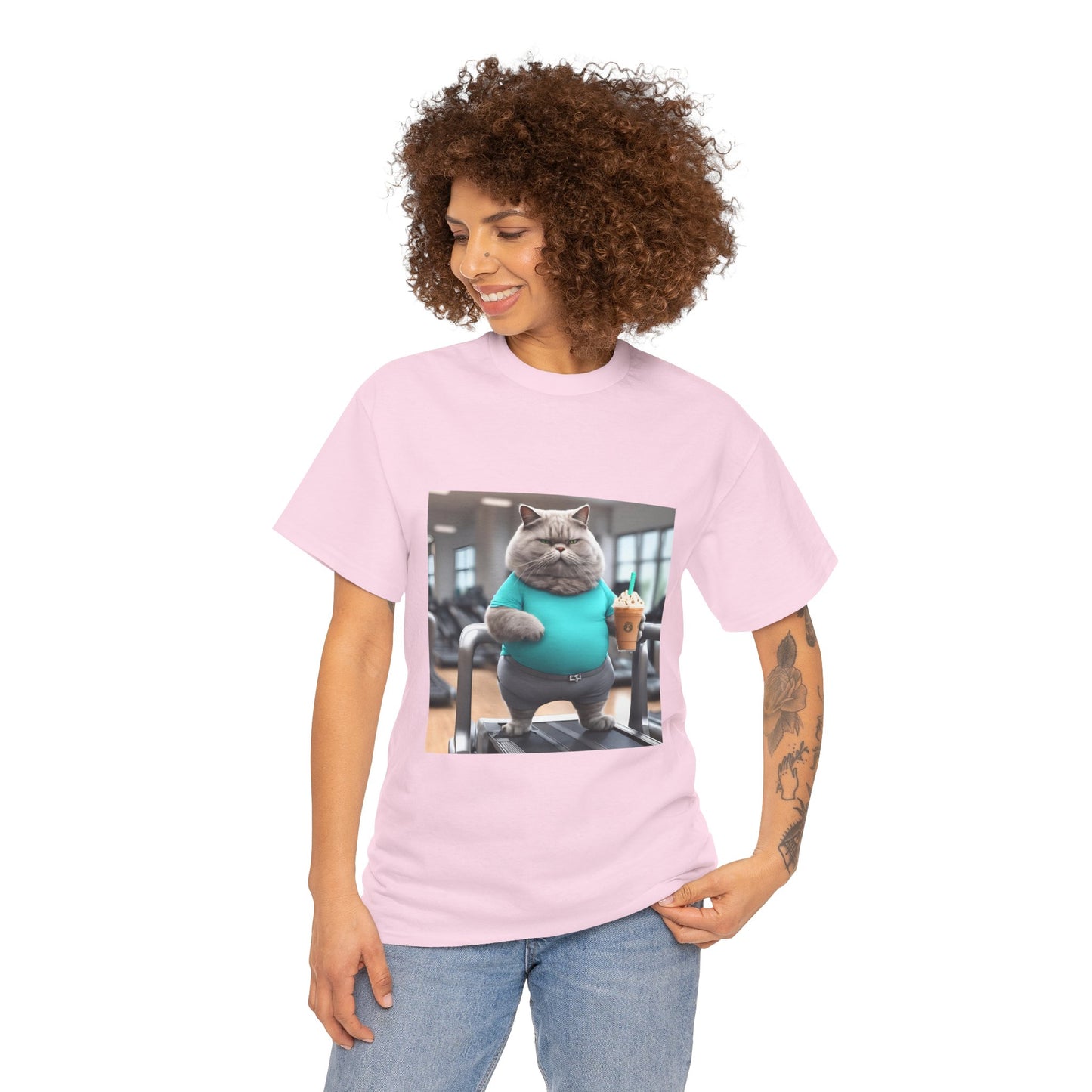 Funny Fat Cat On The Treadmill - Flashlander Gym Shirt