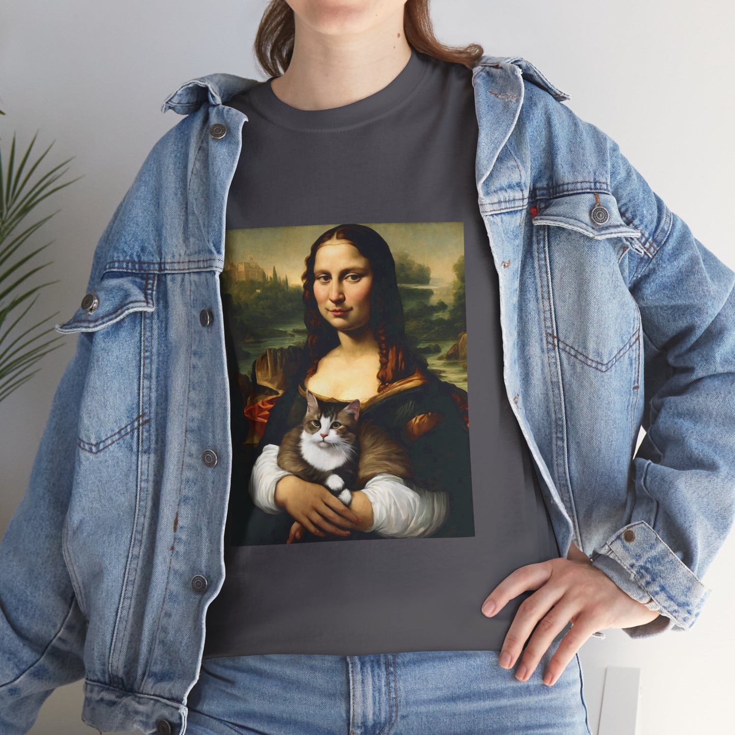 Mona Lisa with Cat - Flashlander Gym Shirt