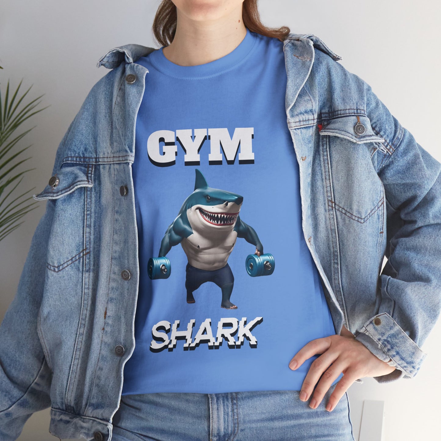 Gym Shark Performance Shirt Flashlander Cotton Unisex Charcoal Black Graphic Tee