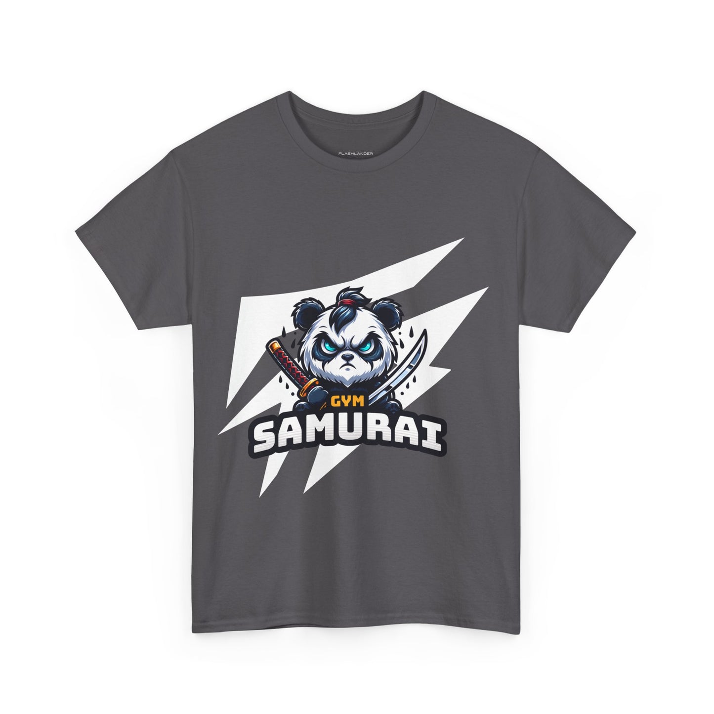 Panda Gym Samurai Shirt Flashlander Performance T-Shirt Cotton Unisex Charcoal Black Graphic Tee