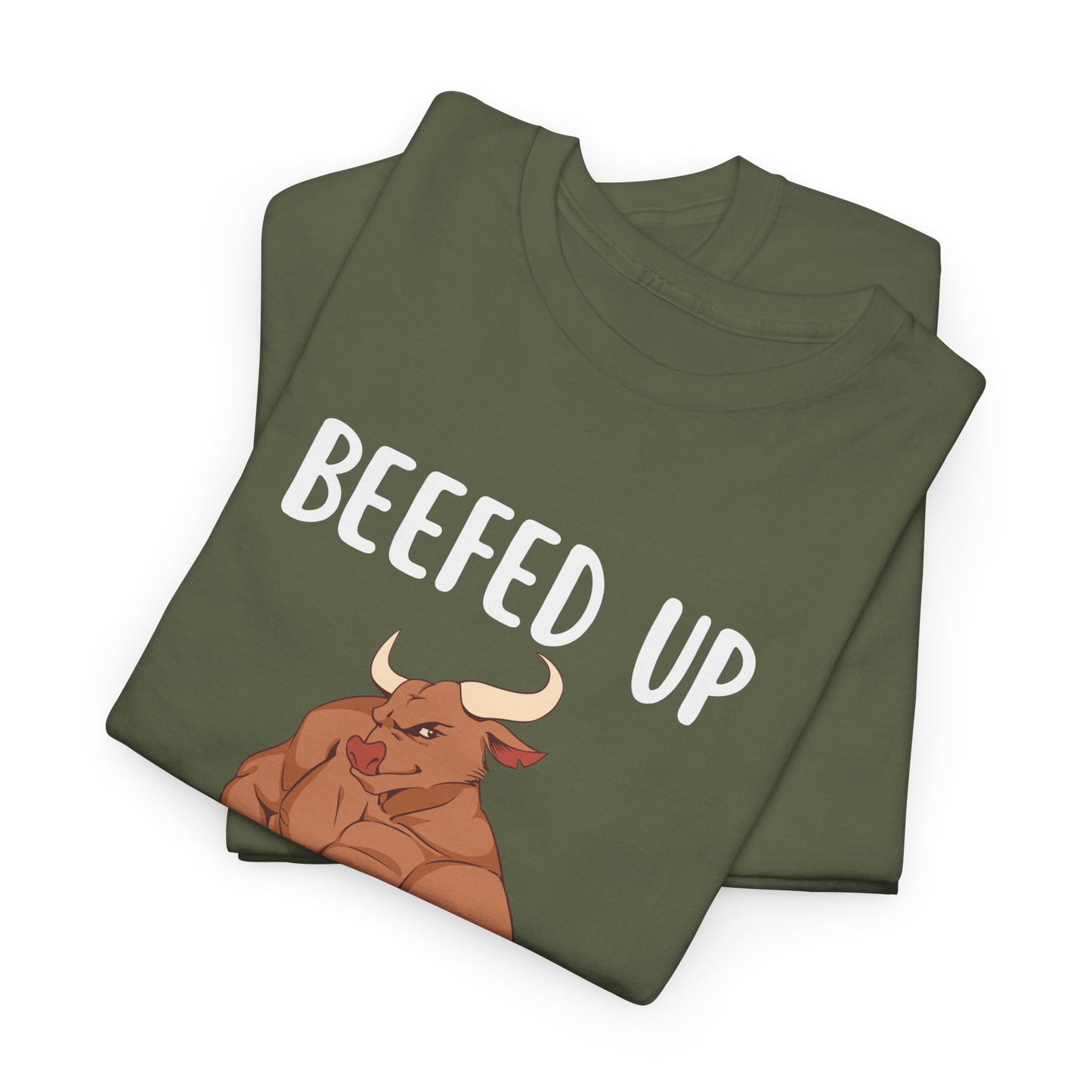 Muscle Bull Beefed Up No Bull, Just Gains - Flashlander Gym Shirt