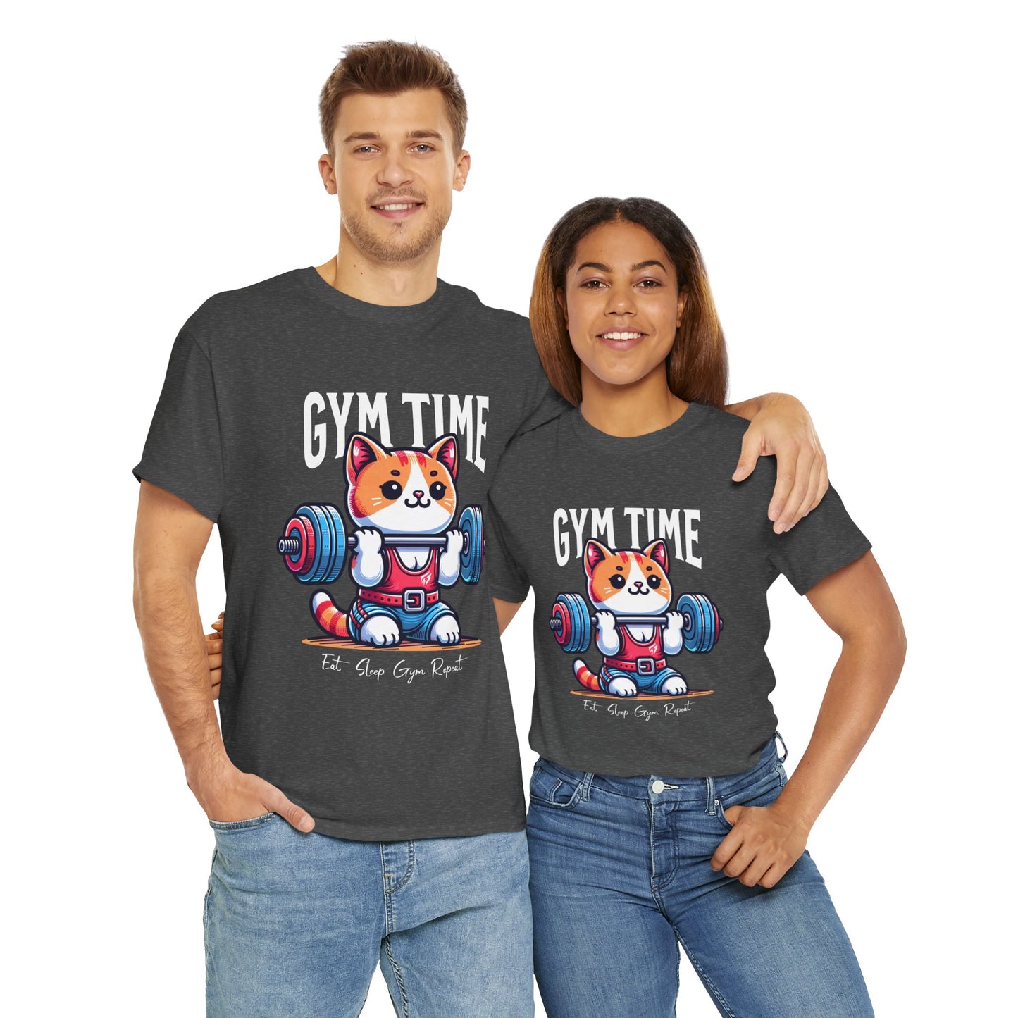 Cute Cat Gym Time Shirt Flashlander Graphic Tee