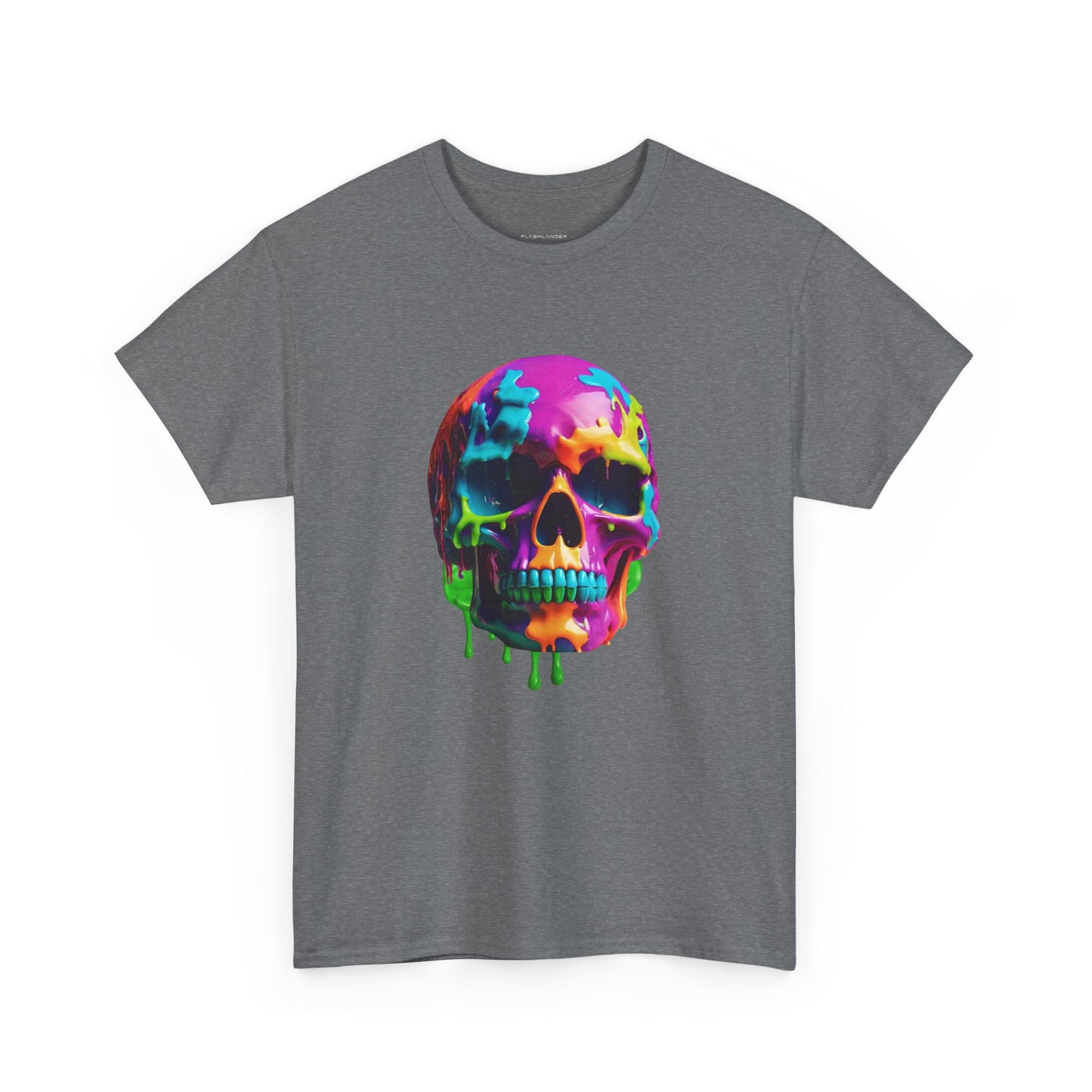 Camiseta con calavera de fusión de neón Flashlander