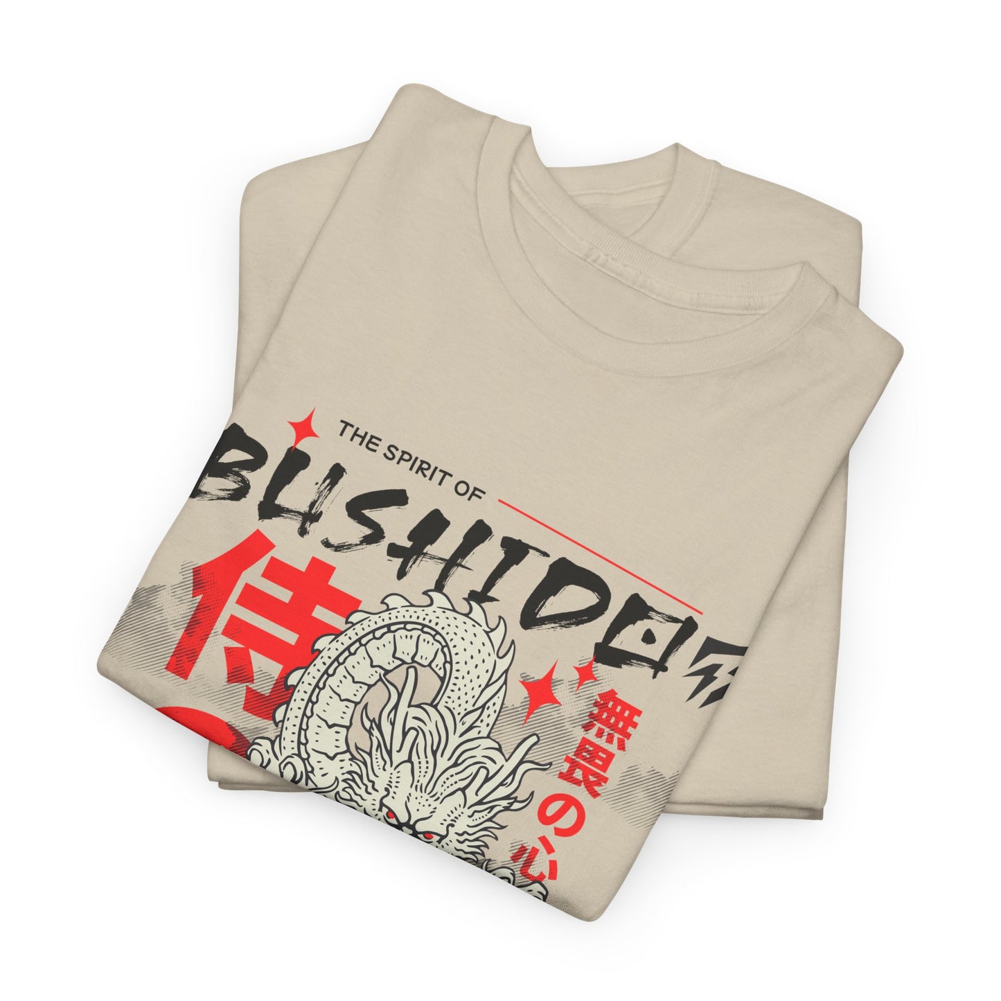 Dragon Gym Shirt The Spirit of Bushido T-Shirt Flashlander Cotton Unisex Charcoal Black Graphic Tee