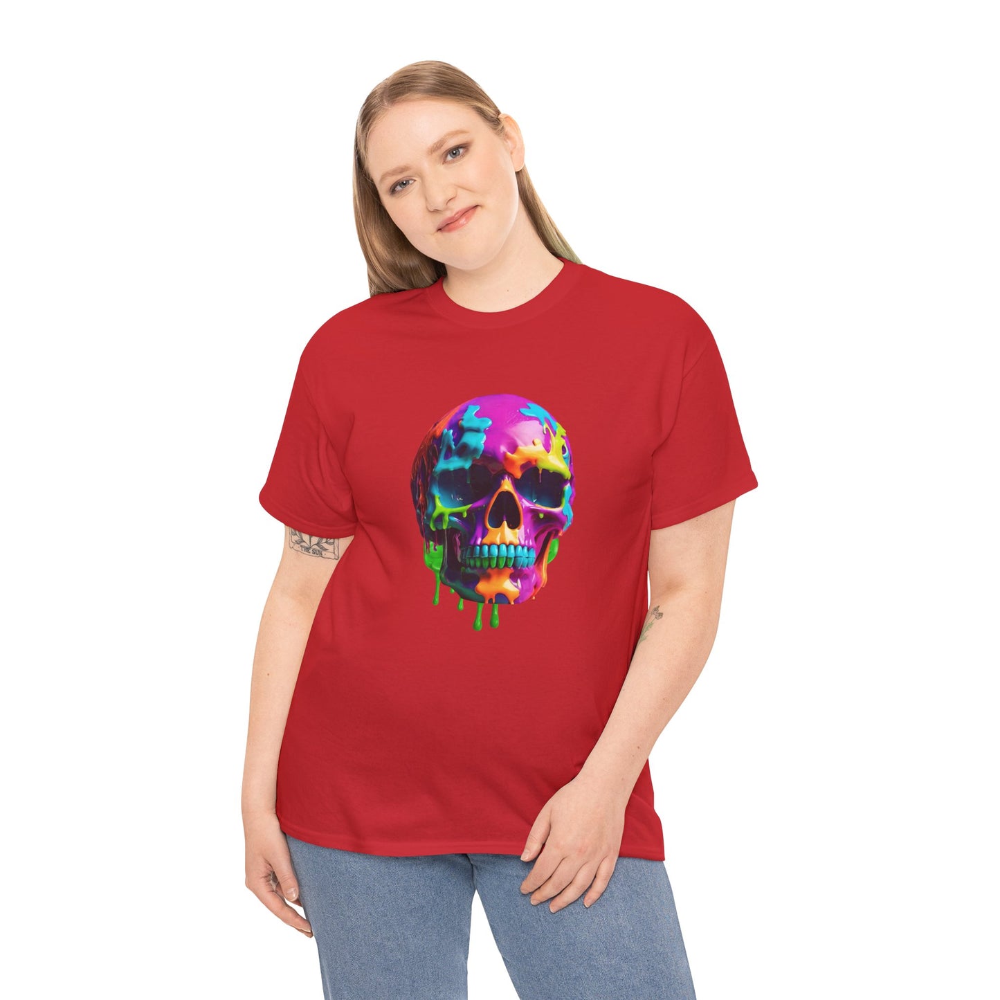 Camiseta con calavera de fusión de neón Flashlander