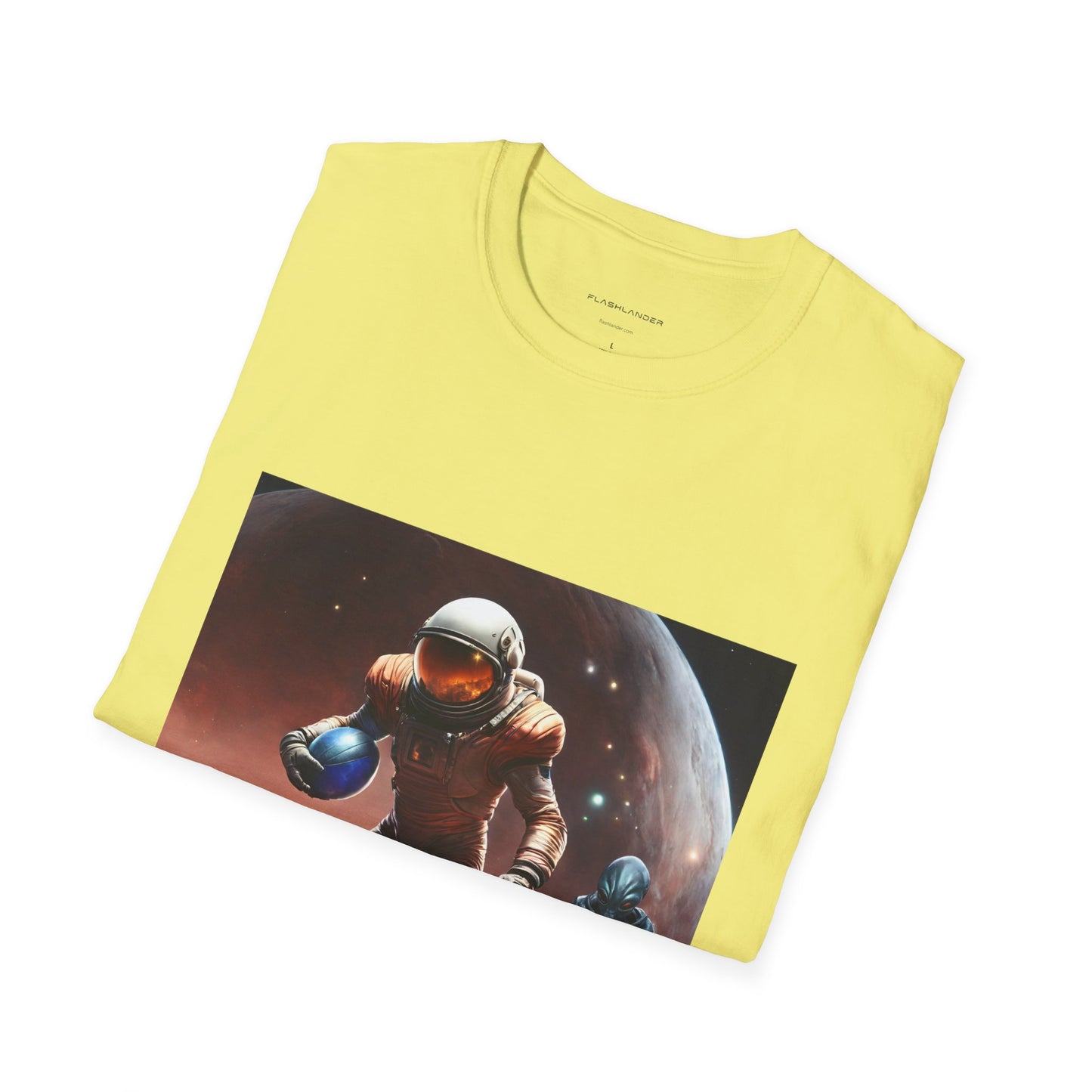 Astronaut and Alien Face Off in Football Gym Shirt Flashlander