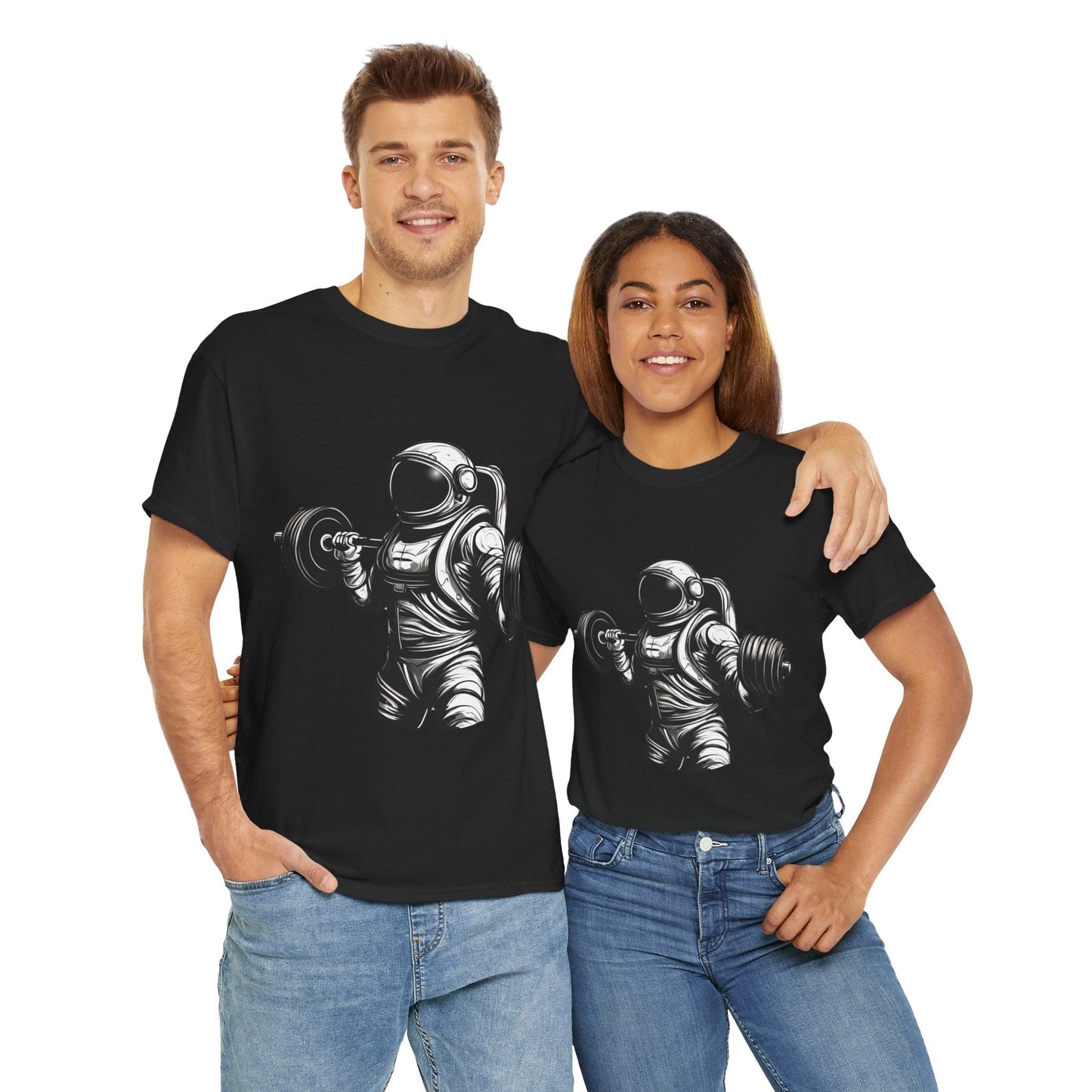 Camiseta de culturista astronauta: rompiendo límites en el espacio Camiseta gráfica de gimnasio Flashlander