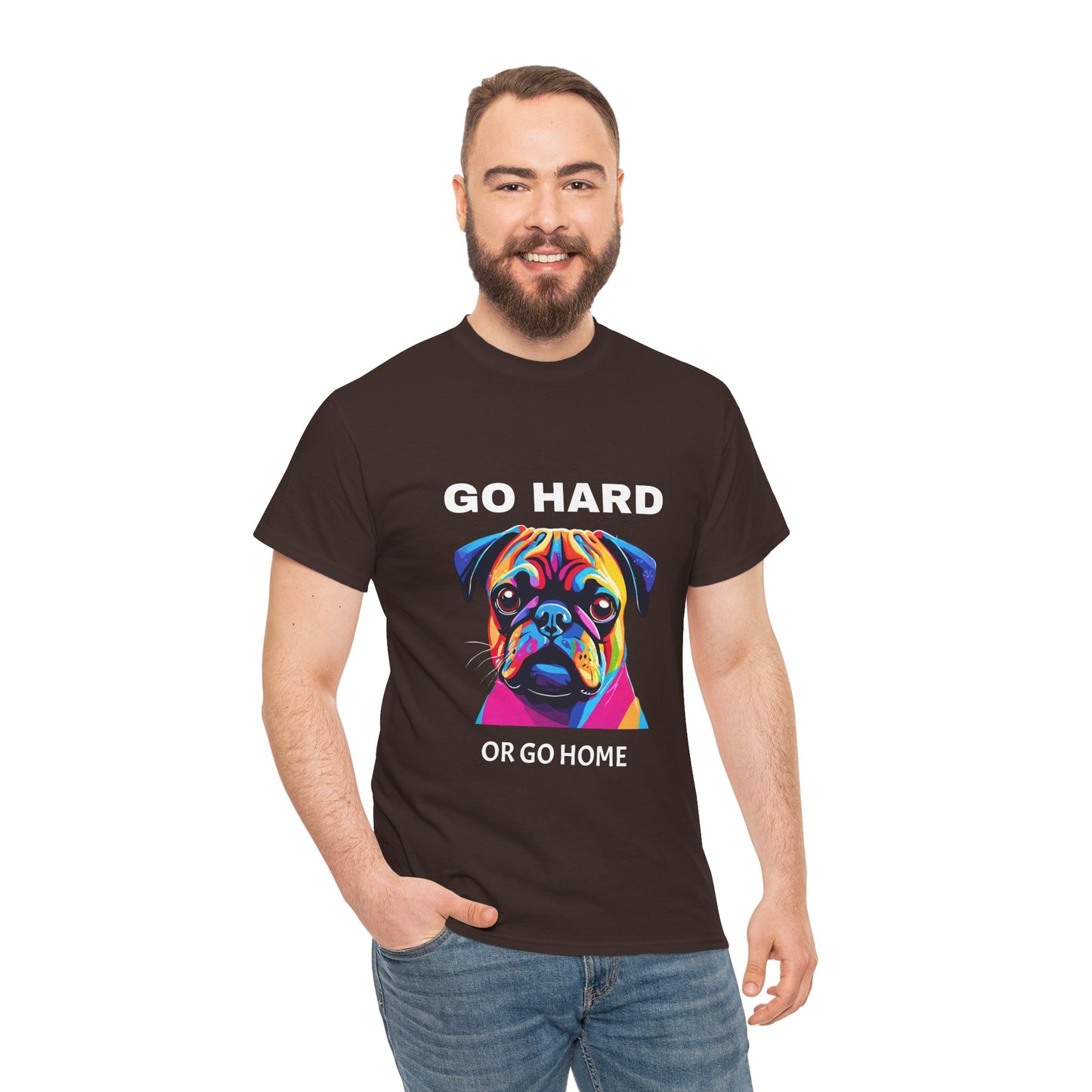 Pug Dog Pop Art  - Go Hard Or Go Home Flashlander Gym Shirt