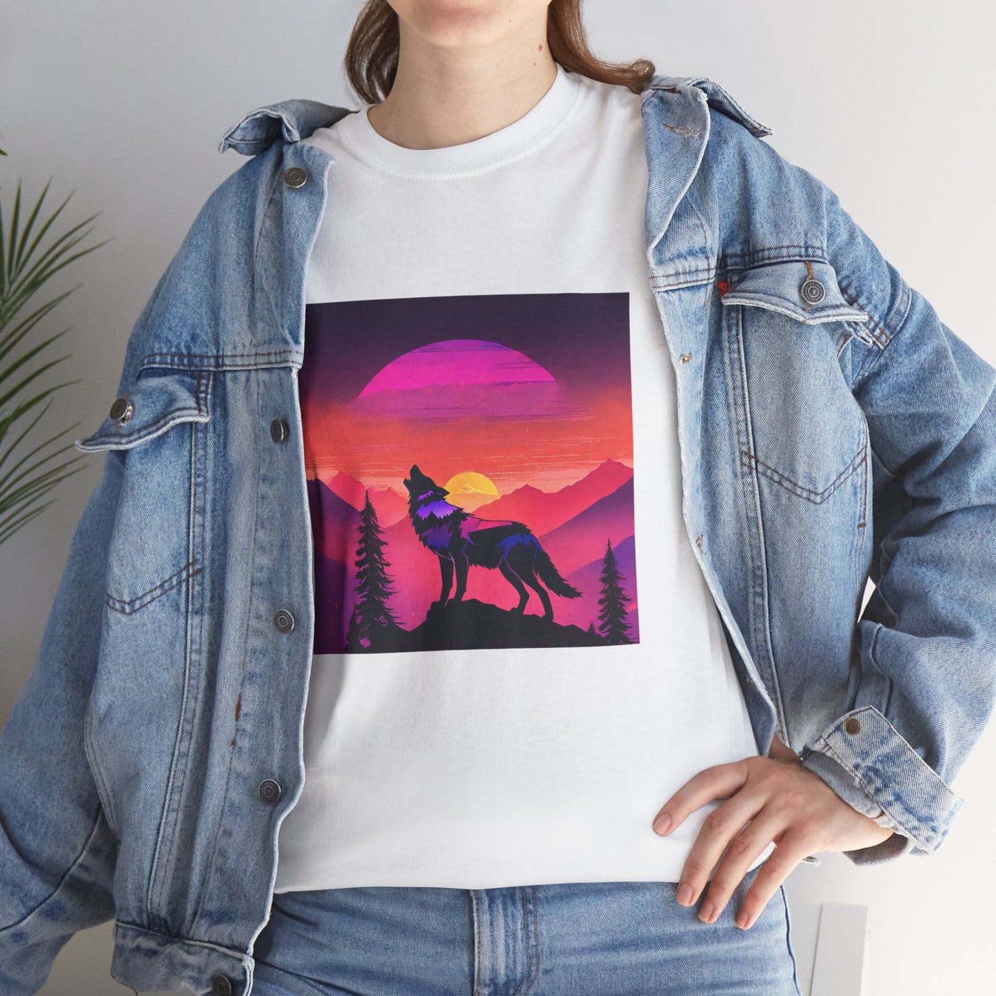 Wolf Majestic Sunset Gaphic Tee Flashlander