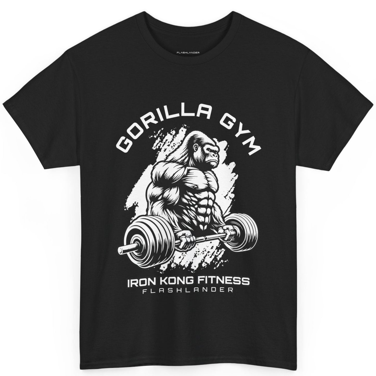 T-shirt de sport Gorilla Flashlander en coton unisexe, noir anthracite, graphique de performance