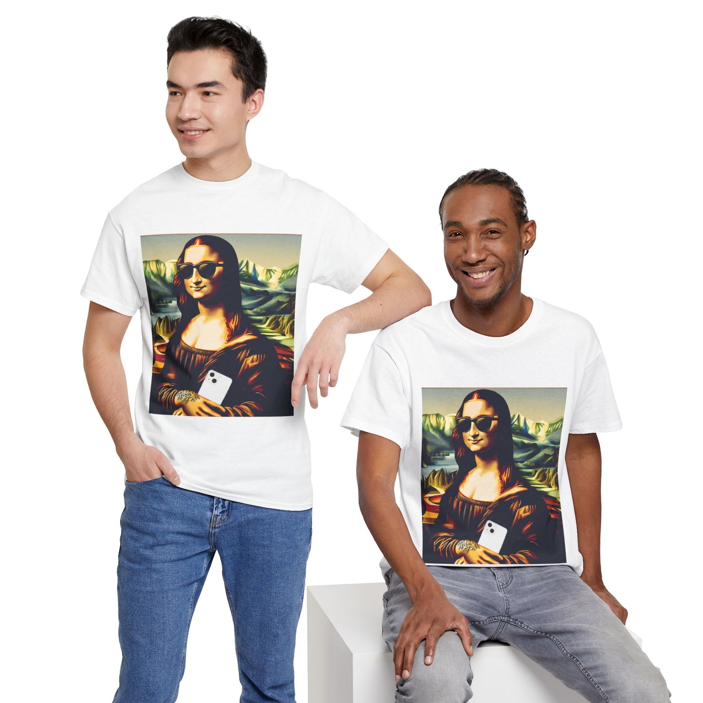 Camiseta deportiva de Flashlander: Mona Lisa moderna y divertida 