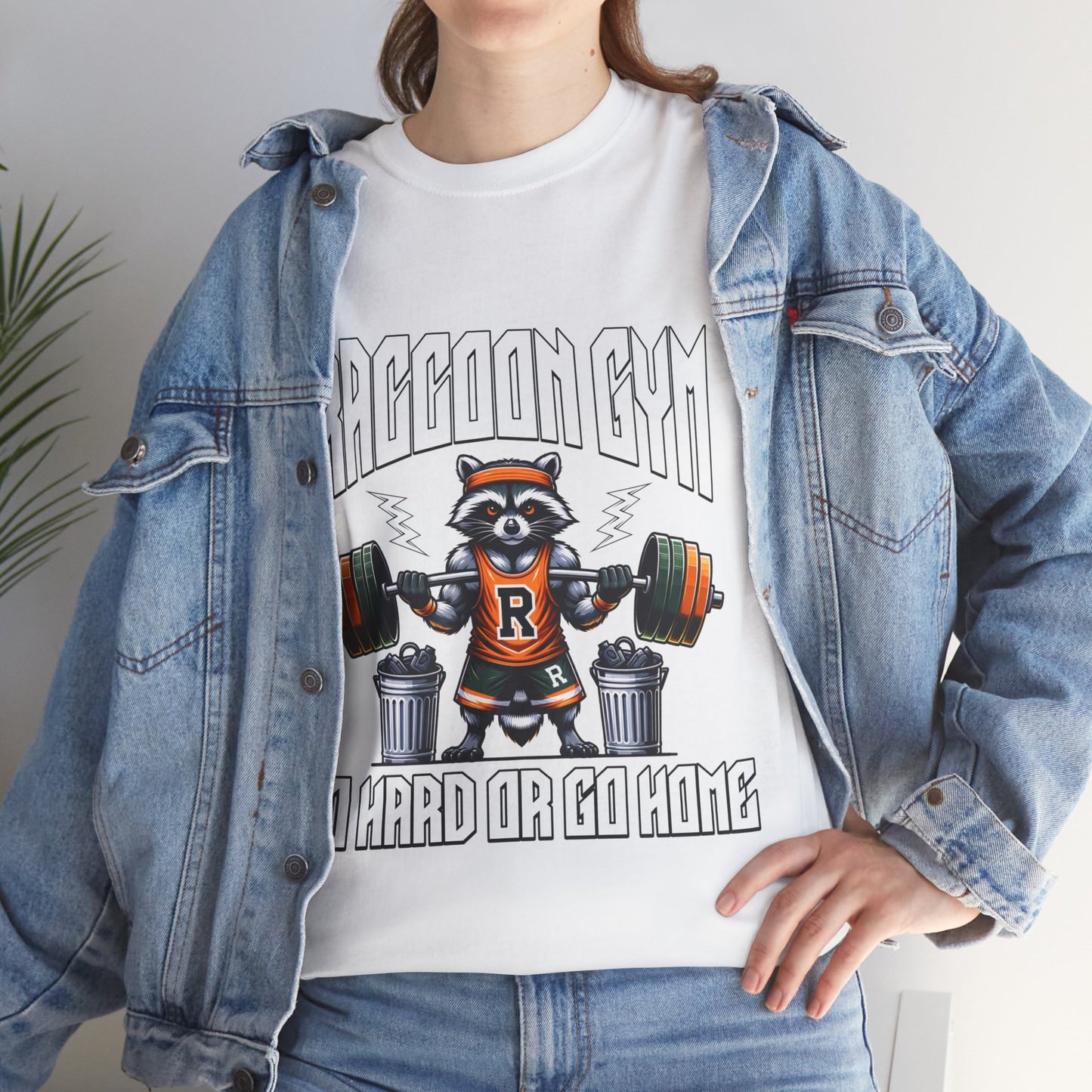 Raccoon Bodybuilder Shirt Flashlander Go Hard or Go Home Gym T-Shirt Cotton Unisex Graphic Tee