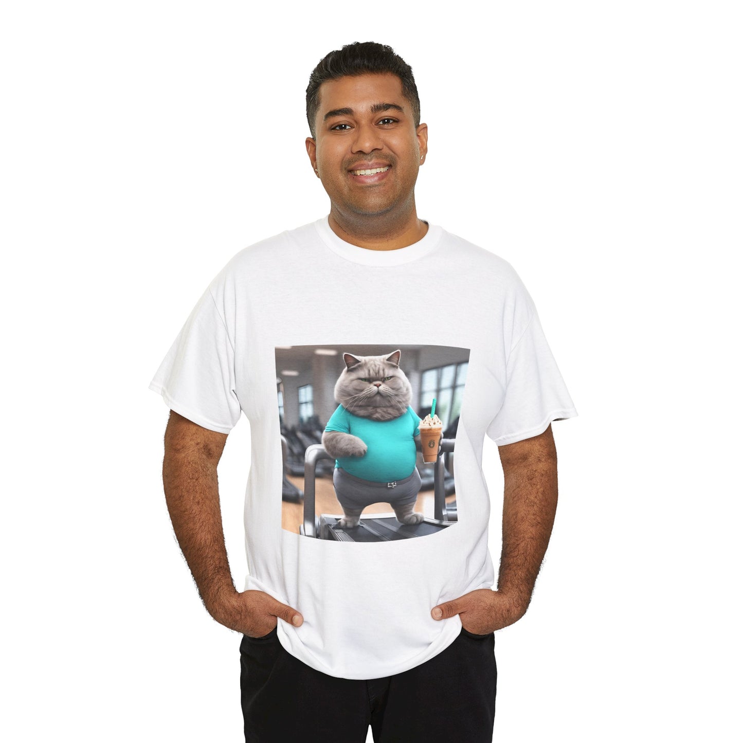 Funny Fat Cat On The Treadmill - Flashlander Gym Shirt