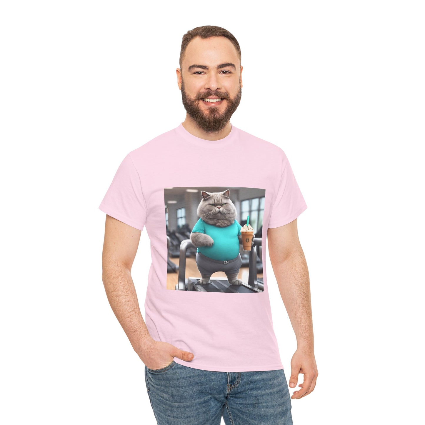 Funny Fat Cat On The Treadmill - Flashlander Gym Shirt