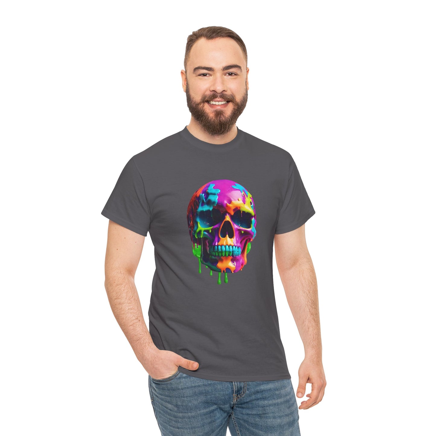 Camiseta con calavera de fusión de neón Flashlander