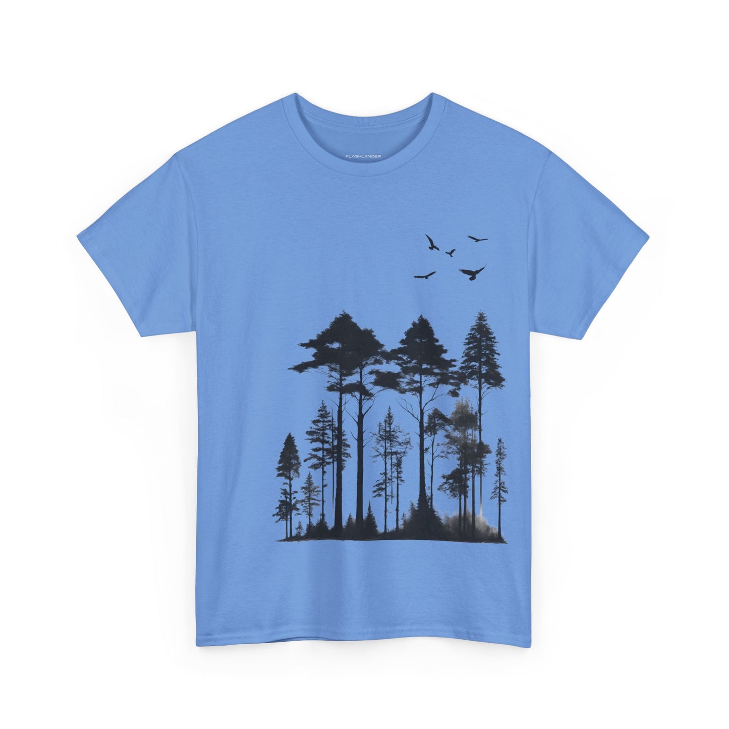 Camisa del bosque de pinos Camiseta unisex de algodón pesado Flashlander