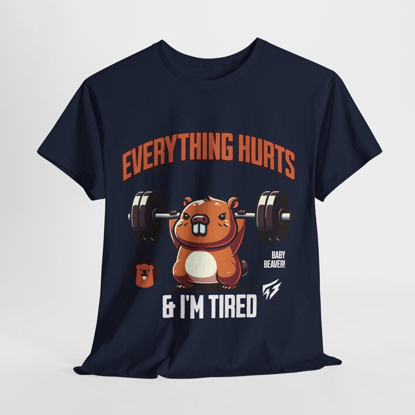 T-shirt de sport Beaver Everything Hurts &amp; I'm Tired T-shirt de sport Flashlander en coton unisexe noir anthracite T-shirt graphique de performance