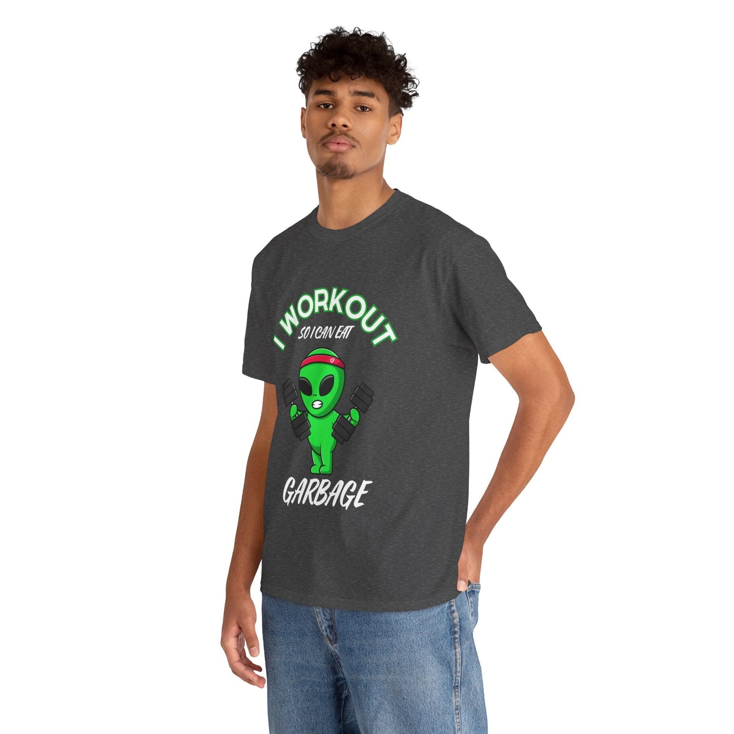 Alien I Workout So I Can Eat Garbage Graphic Tee Flashlander