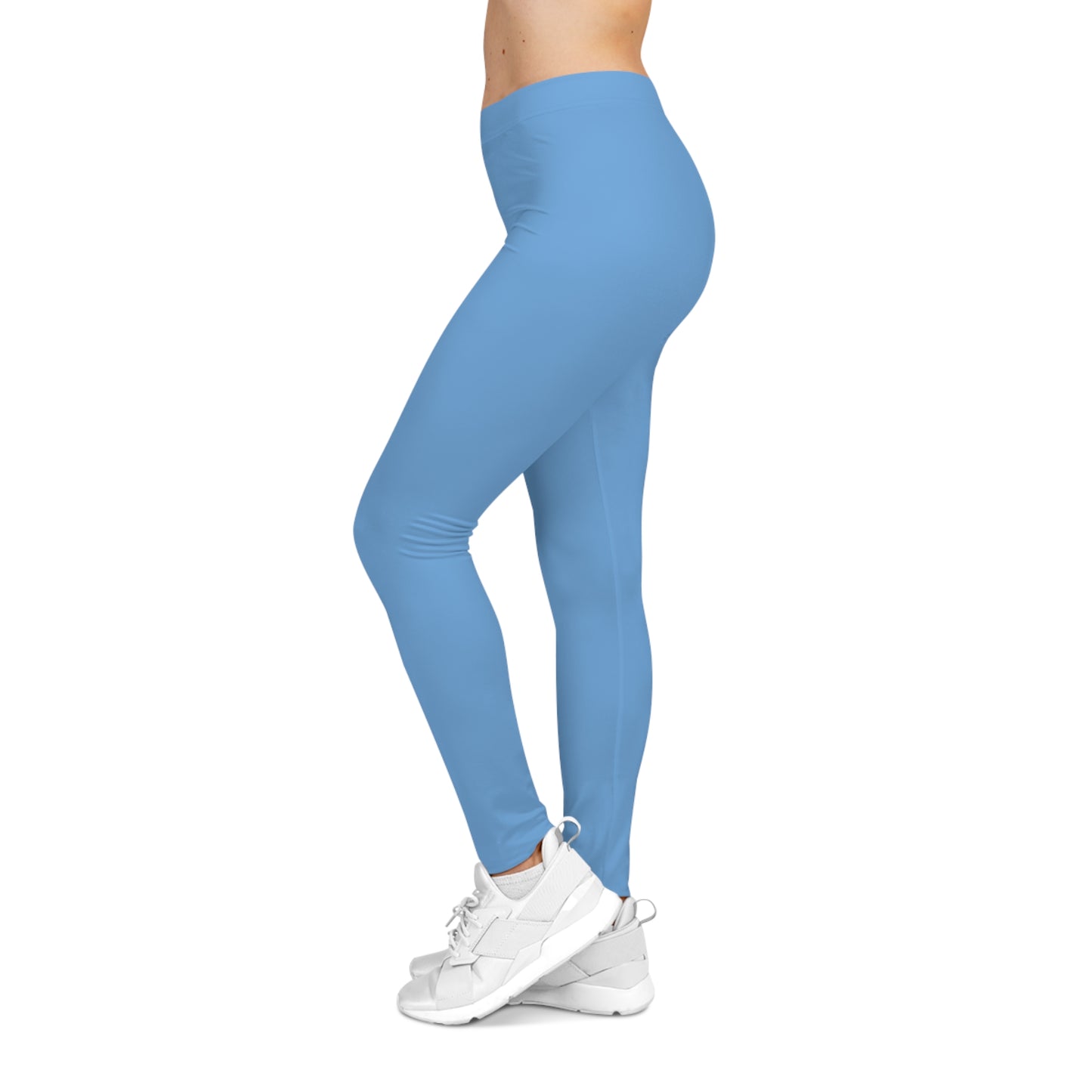 Flashlander Sportswear Evolution Women's Casual Leggings Light Blue (AOP) Featuring Custom Motivational Quote