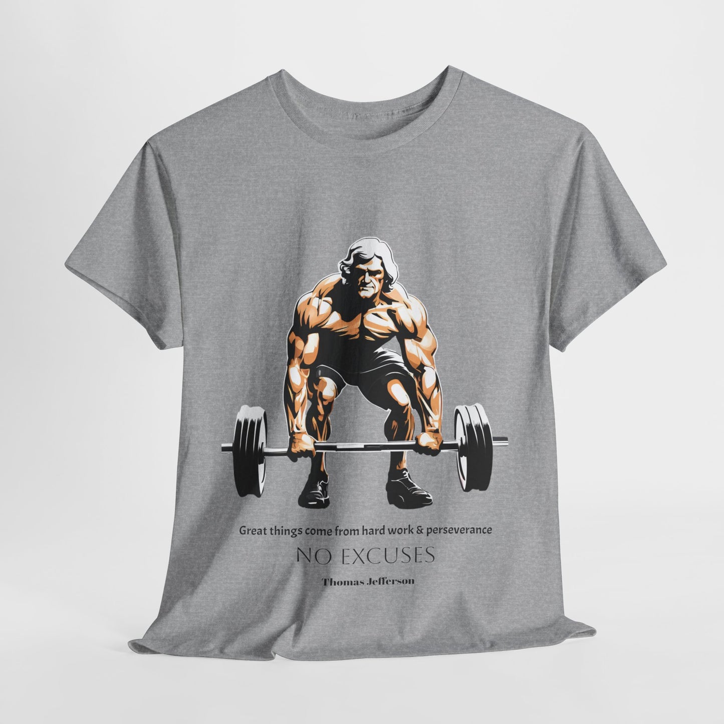 Thomas Jefferson Bodybuilder Shirt - Flashlander Great Things Come From Hard Work And Perseverance, No excuses Graphic Tee