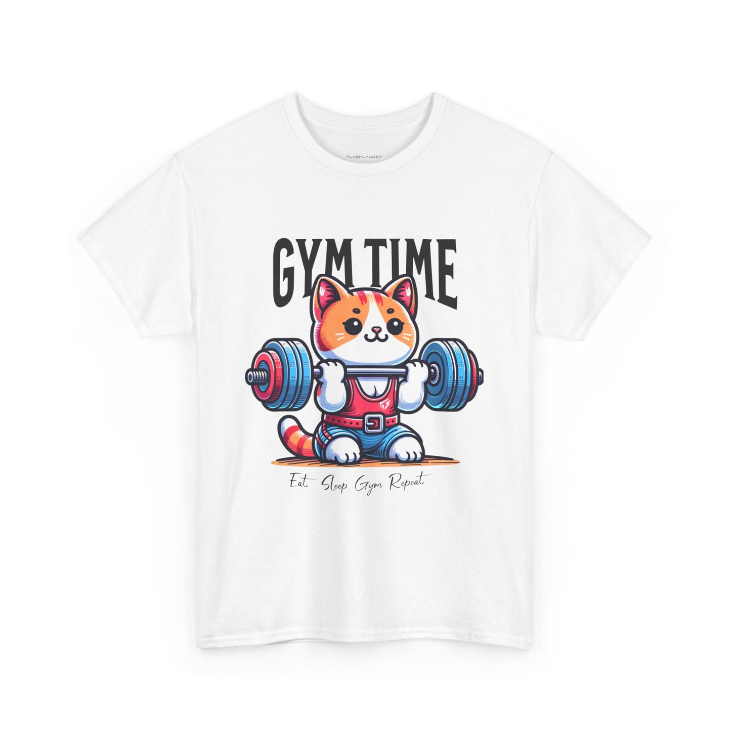 Cute Cat Gym Time Shirt Flashlander Graphic Tee