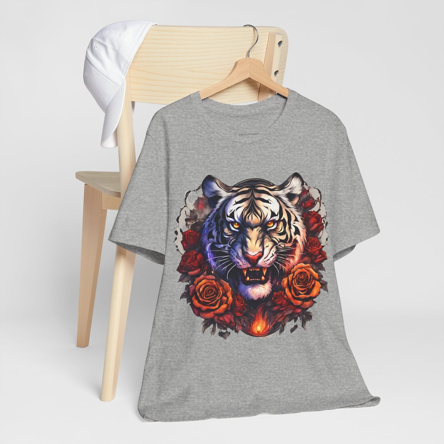 White Tiger Flames Flashlander Gym Shirt