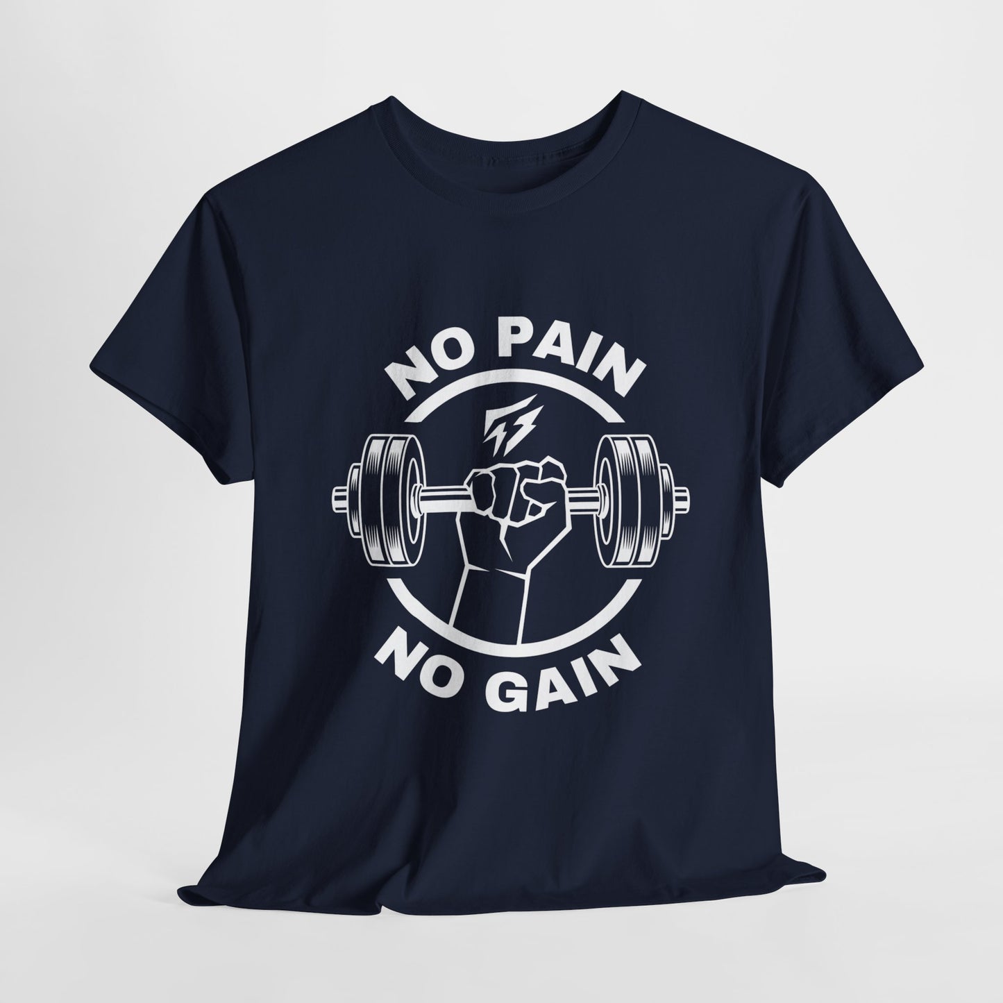 Camiseta de gimnasio Lifting Flashlander con frase "No Pain No Gain"