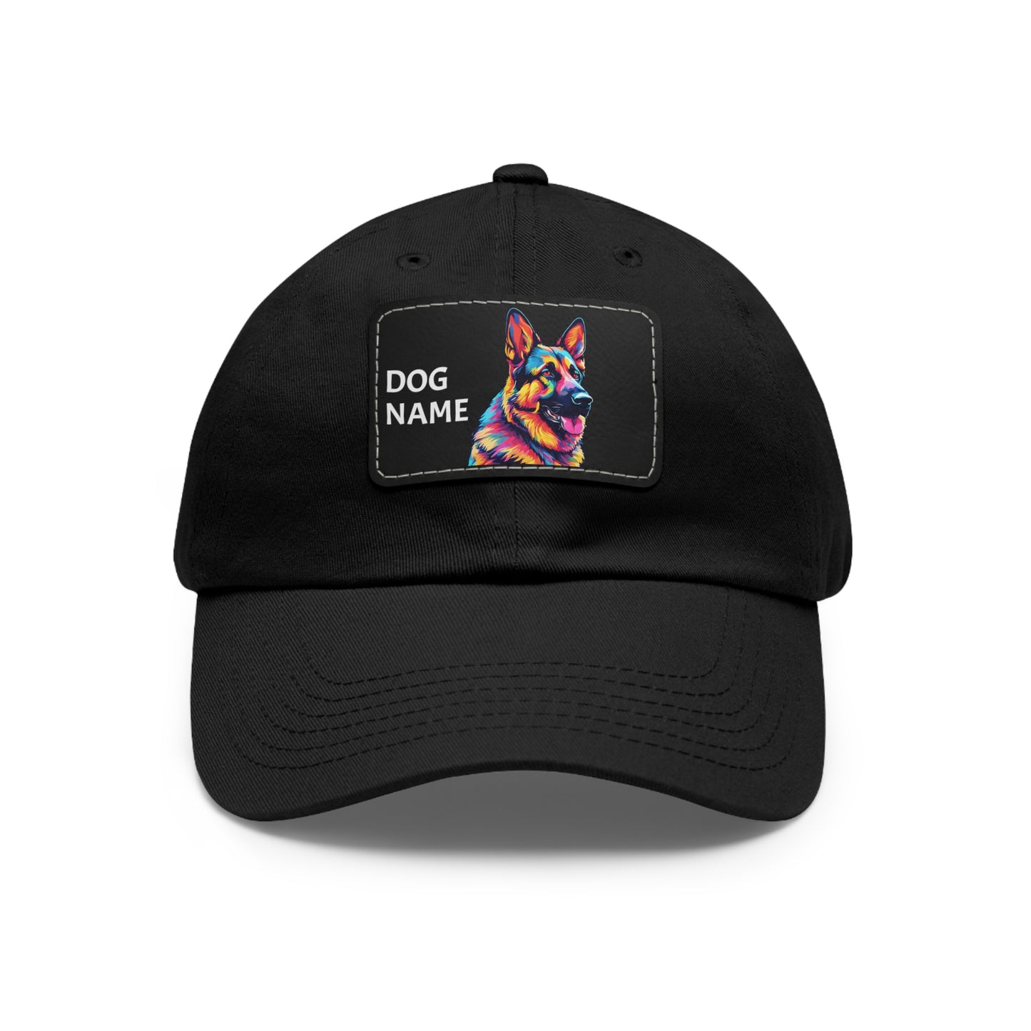 German Shepherd Dog Hat Pop Art Hat Dad Hat with Patch (Rectangle) Baseball Cap