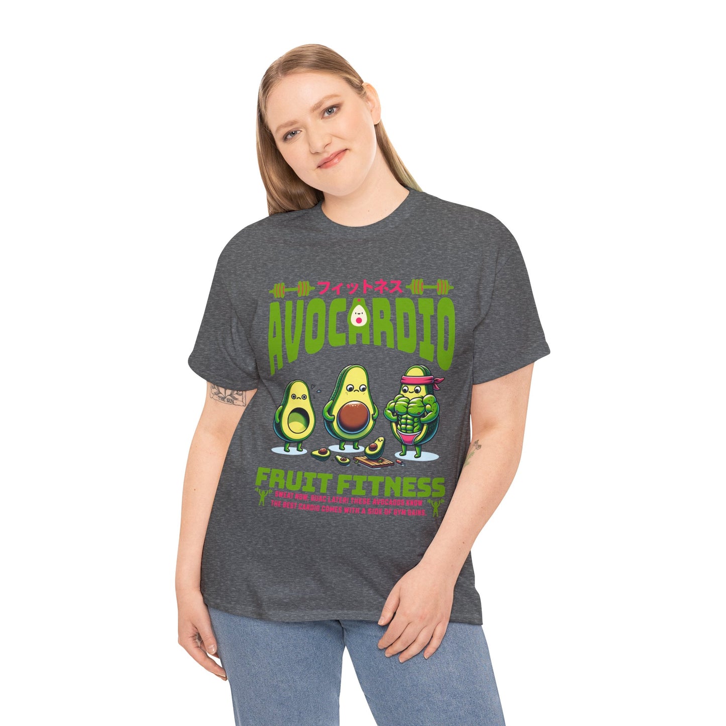 Avocardio Active Gym Shirt Avocado Fitness Graphic Tee