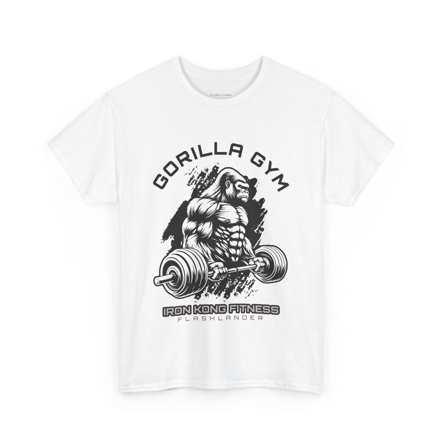 T-shirt de sport Gorilla Flashlander en coton unisexe, noir anthracite, graphique de performance