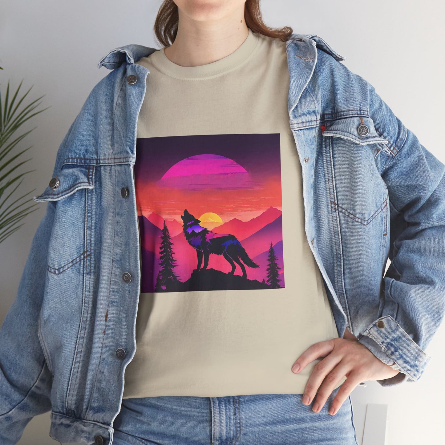 Wolf Majestic Sunset Gaphic Tee Flashlander