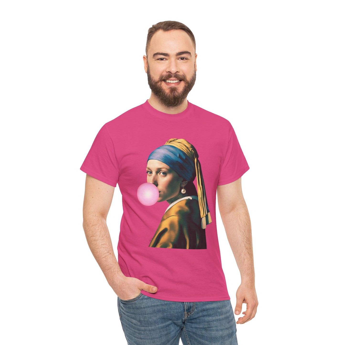 Bubble Gum Girl with a Pearl Earring Johannes Vermeer - Flashlander Gym Shirt