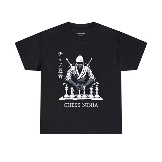 Chess Ninja T Shirt, Chess Shirt, Chess Gift, Ninja, Ninja Shirt, Board Game Lovers, Strategy Game, Ninjutsu Gift, Japanese Tee, Kanji Shirt Unisex Heavy Cotton Tee Flashlander