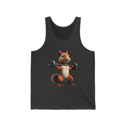 Squirrel Weightlifting Vintage Gym Cotton Unisex Jersey Tank