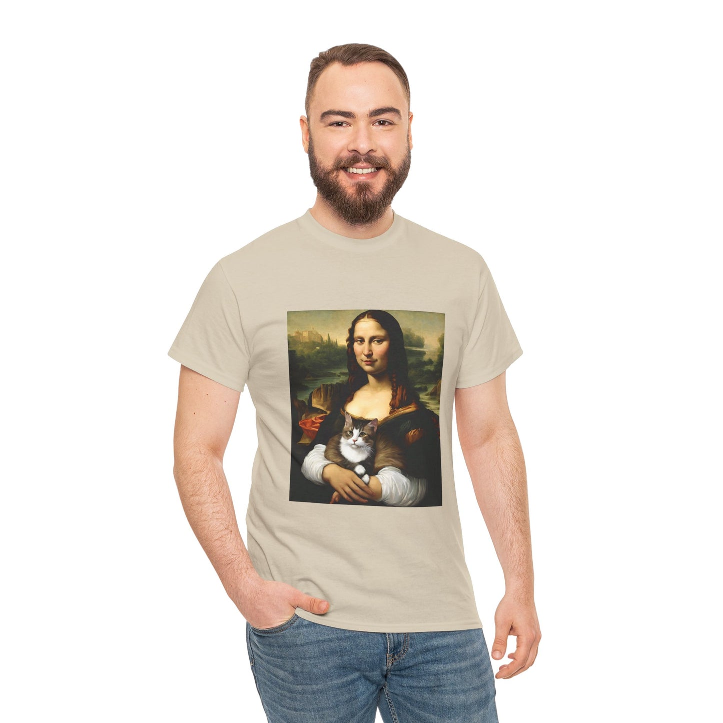 Mona Lisa with Cat - Flashlander Gym Shirt