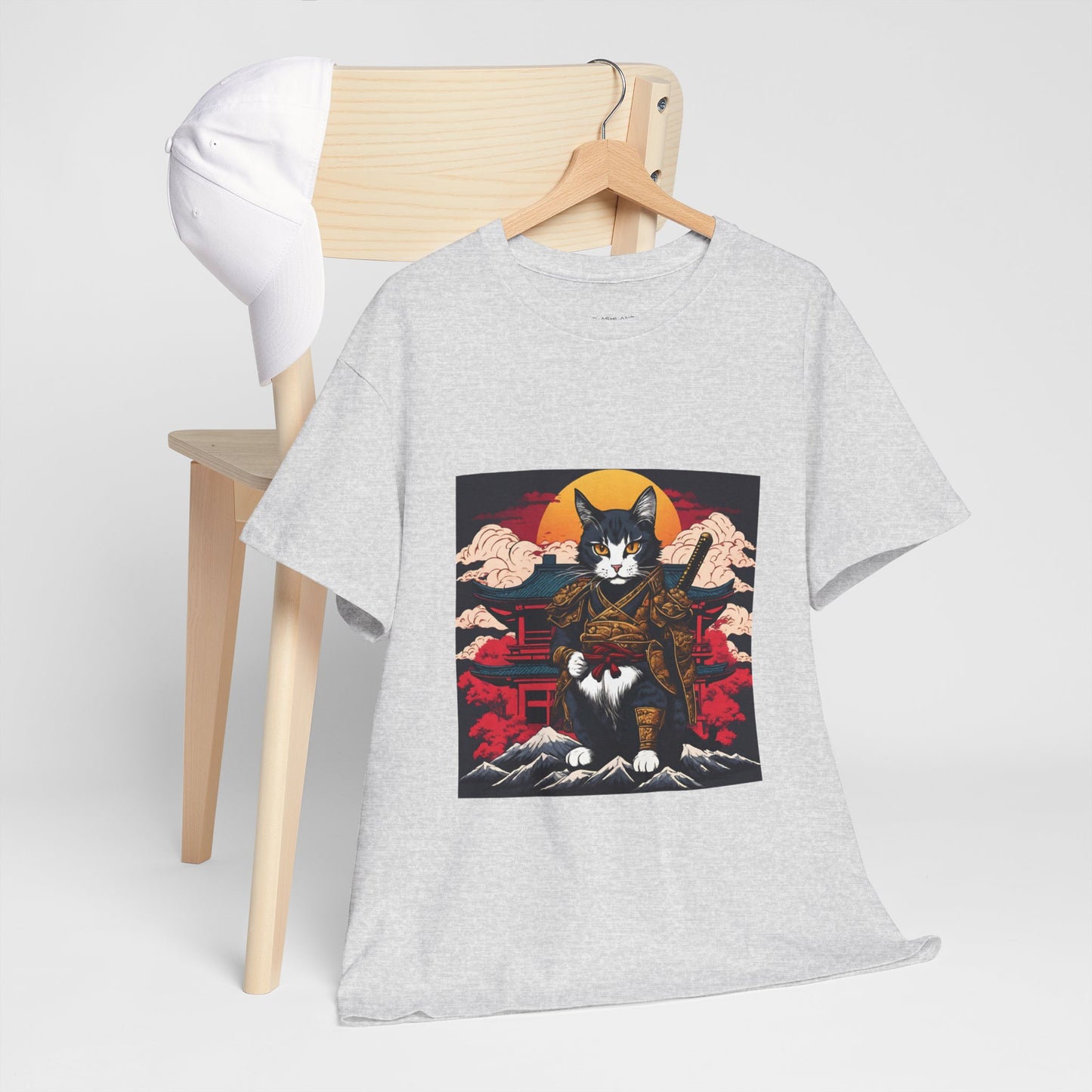 Samurai Cat Cartoon Anime - Flashlander Gym Shirt