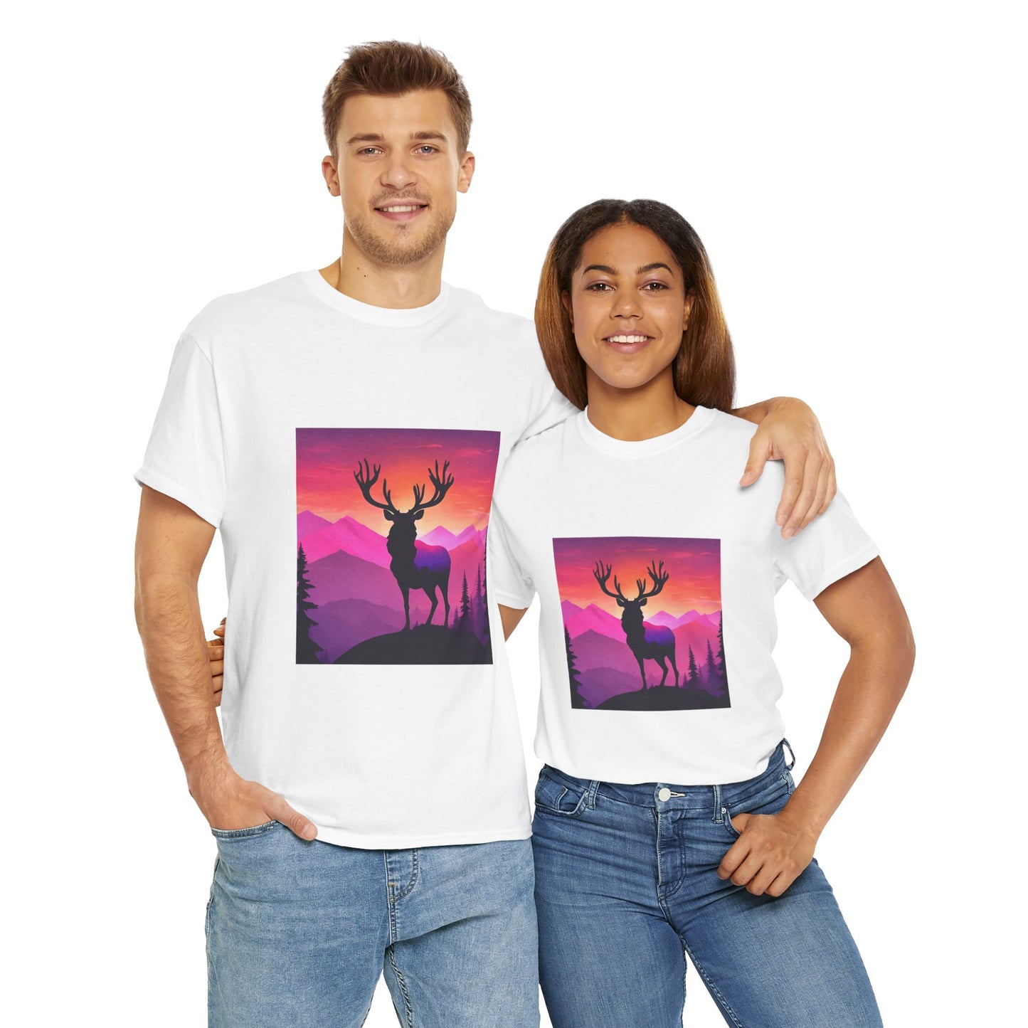 Deer Majestic Sunset Flashlander Gym Shirt