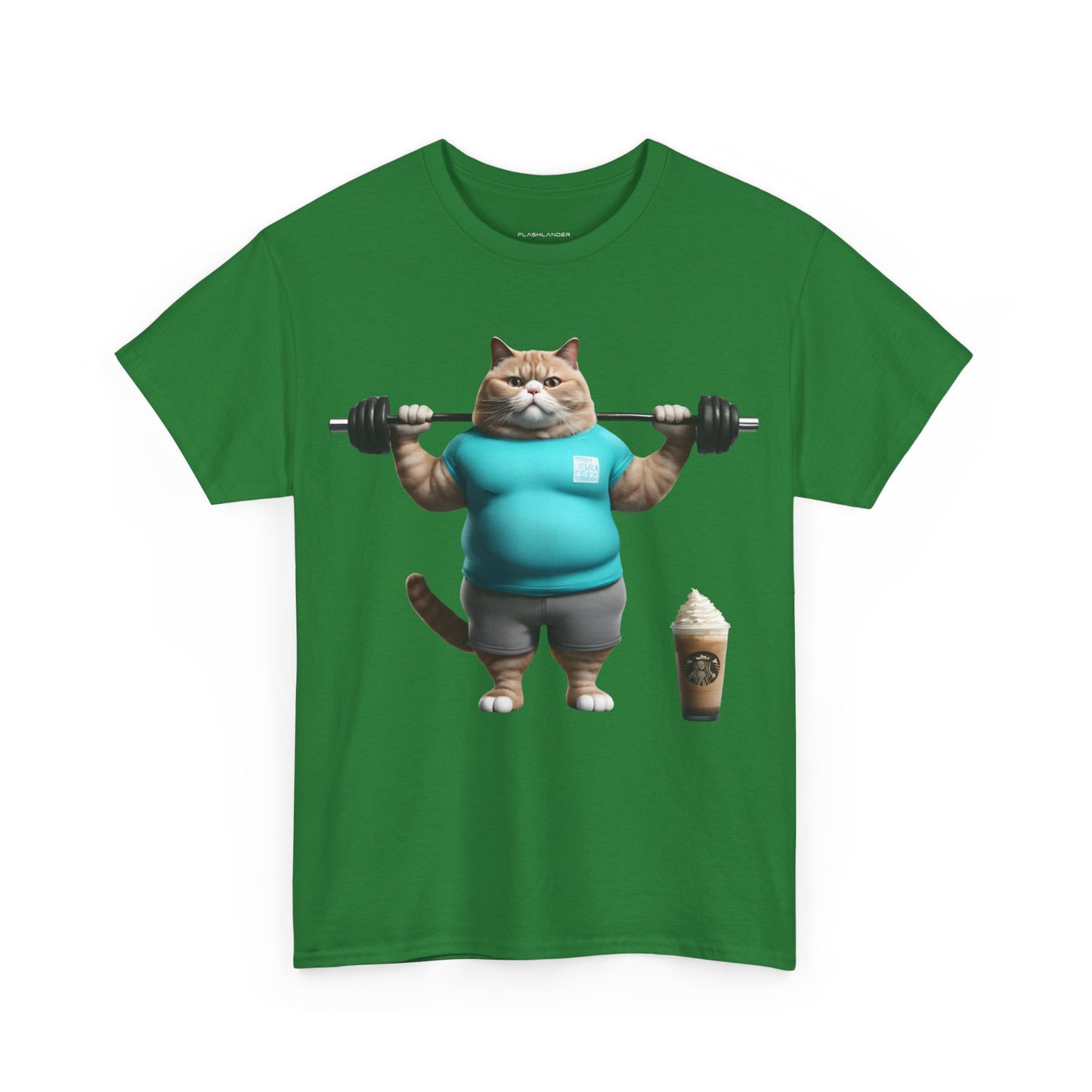 Funny Fat Cat Lifting - Flashlander Gym Shirt