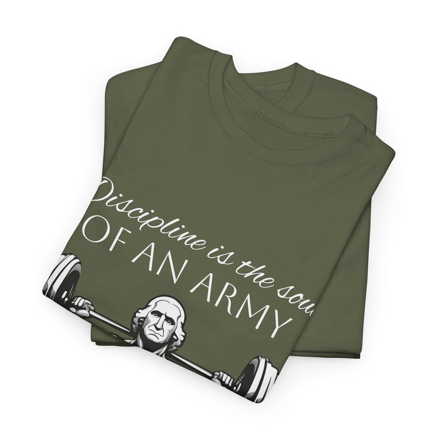 T-shirt de culturiste George Washington - Flashlander Disipline Is The Soul Of An Army Gym T-shirt en coton unisexe noir anthracite graphique