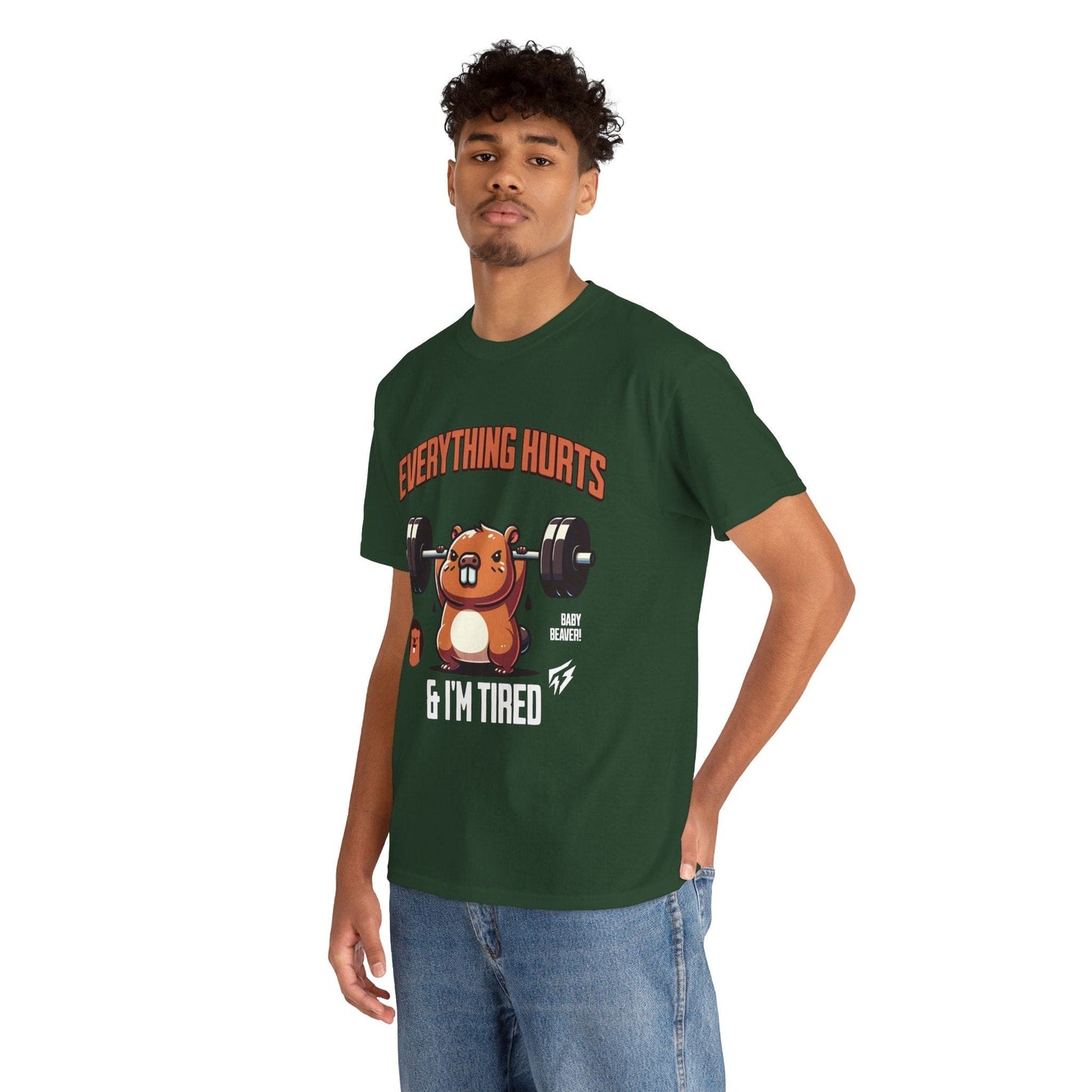 T-shirt de sport Beaver Everything Hurts &amp; I'm Tired T-shirt de sport Flashlander en coton unisexe noir anthracite T-shirt graphique de performance