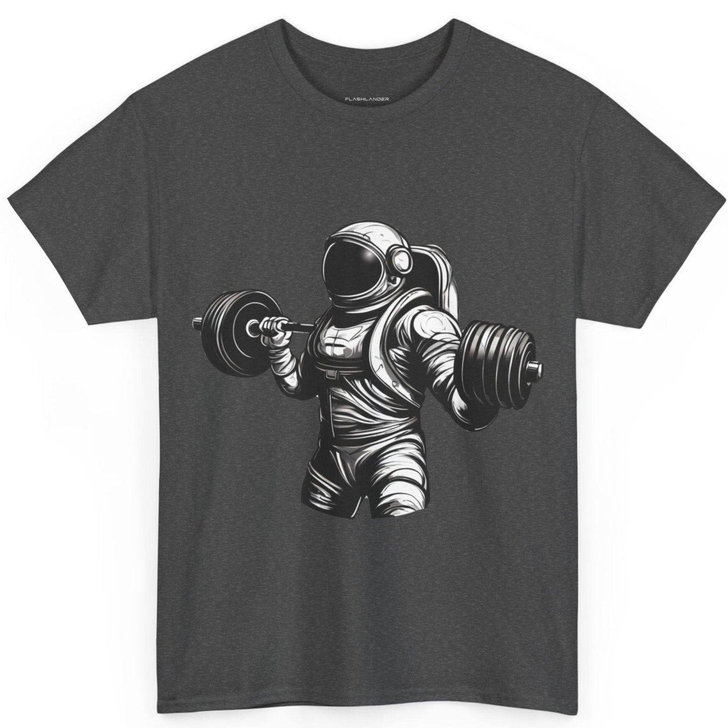 Camiseta de culturista astronauta: rompiendo límites en el espacio Camiseta gráfica de gimnasio Flashlander