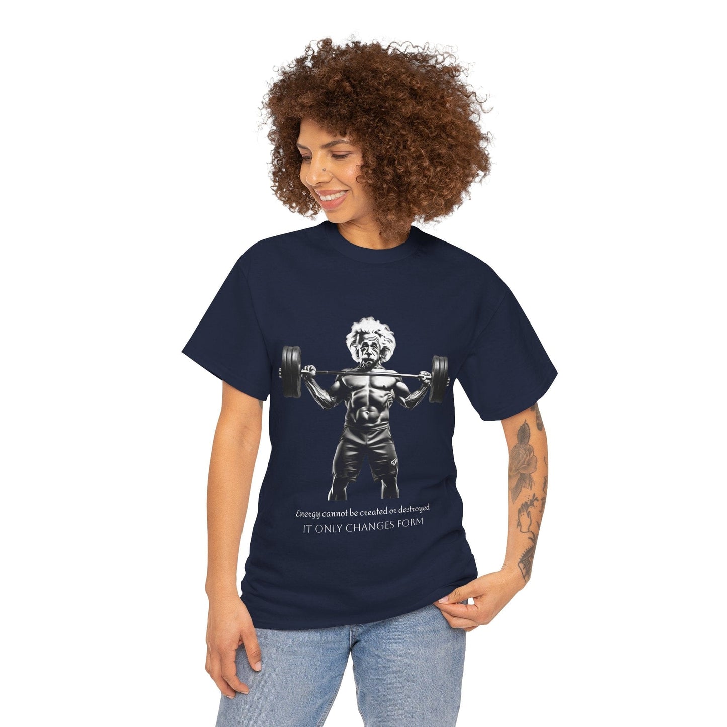 Camiseta de culturista Albert Einstein: la energía de Flashlander no se puede crear ni destruir, solo cambia de forma. Camiseta gráfica con cita