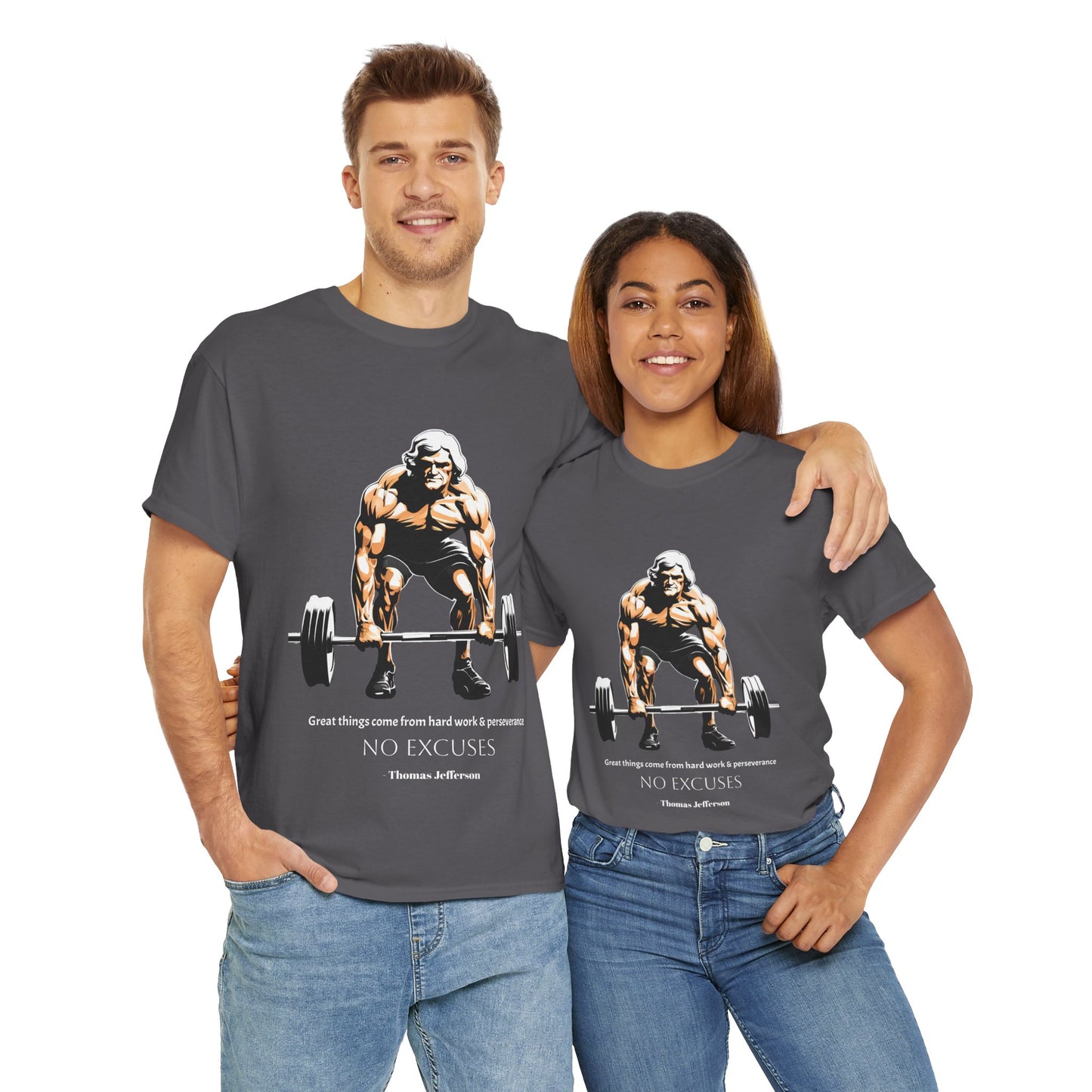 Thomas Jefferson Bodybuilder Shirt - Flashlander Great Things Come From Hard Work And Perseverance, No excuses Graphic Tee